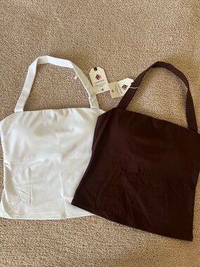 Laslulu Halter Tank Tops - White & Dark Brown